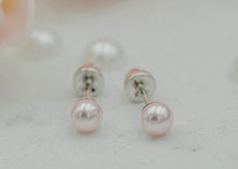 Load image into Gallery viewer, Pink Pearl Girls Earrings