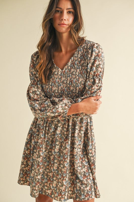 knee length dresses for ladies Just Like Spring White Multi Cotton Floral Pleated Mini Dress