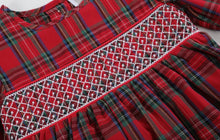 Load image into Gallery viewer, Christmas Plaid Smocked Dress
