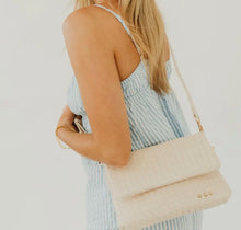 Load image into Gallery viewer, Wrenlee Woven Flap Crossbody | Cream