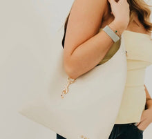 Load image into Gallery viewer, Haddie Hobo Vegan Leather Tote | Cream