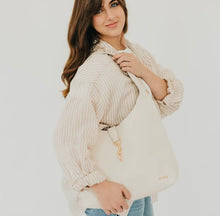 Load image into Gallery viewer, Haddie Hobo Vegan Leather Tote | Cream