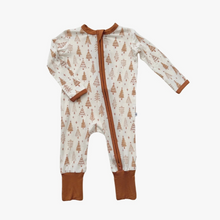 Load image into Gallery viewer, Pine Christmas Trees Zipper Romper
