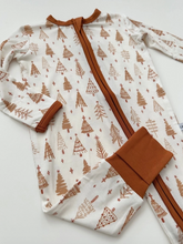 Load image into Gallery viewer, Pine Christmas Trees Zipper Romper