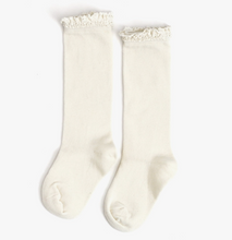 Load image into Gallery viewer, Lace Top Knee High Socks | Ivory