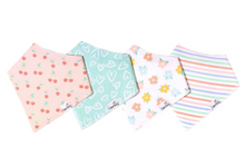Load image into Gallery viewer, Cheery Bandana Bib Set (4-pack)