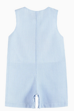 Load image into Gallery viewer, Blue Seersucker Pumpkin Shortalls