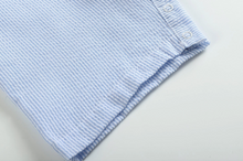 Load image into Gallery viewer, Blue Seersucker Pumpkin Shortalls