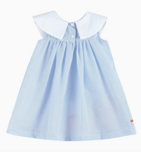 Load image into Gallery viewer, Blue Seersucker Pumpkin Dress