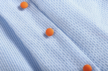 Load image into Gallery viewer, Blue Seersucker Pumpkin Dress