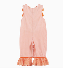 Load image into Gallery viewer, Orange Pinstripe Pumpkin Romper