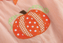 Load image into Gallery viewer, Orange Pinstripe Pumpkin Romper