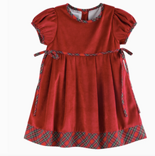 Load image into Gallery viewer, Velour Plaid Dress | Red
