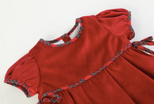 Load image into Gallery viewer, Velour Plaid Dress | Red