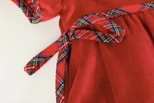 Load image into Gallery viewer, Velour Plaid Dress | Red