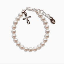 Load image into Gallery viewer, Lacey Pearl Cross Bracelet