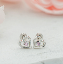 Load image into Gallery viewer, Pink Heart Earrings