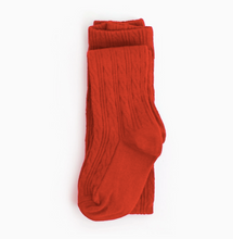 Load image into Gallery viewer, Cable Knit Tights | Red
