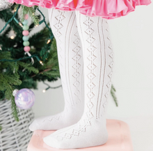 Load image into Gallery viewer, Fancy Knit Tights | White