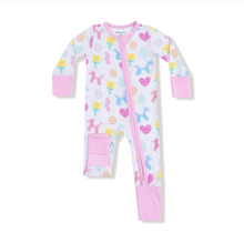 Load image into Gallery viewer, Balloon Animals Zipper Romper | Pink
