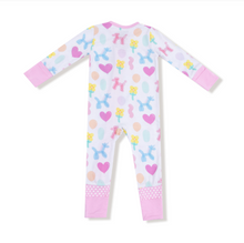 Load image into Gallery viewer, Balloon Animals Zipper Romper | Pink
