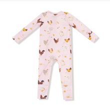 Load image into Gallery viewer, Chickens Zipper Romper | Pink