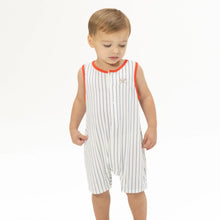 Load image into Gallery viewer, Baseball Stripe Sleeveless Shortie Romper
