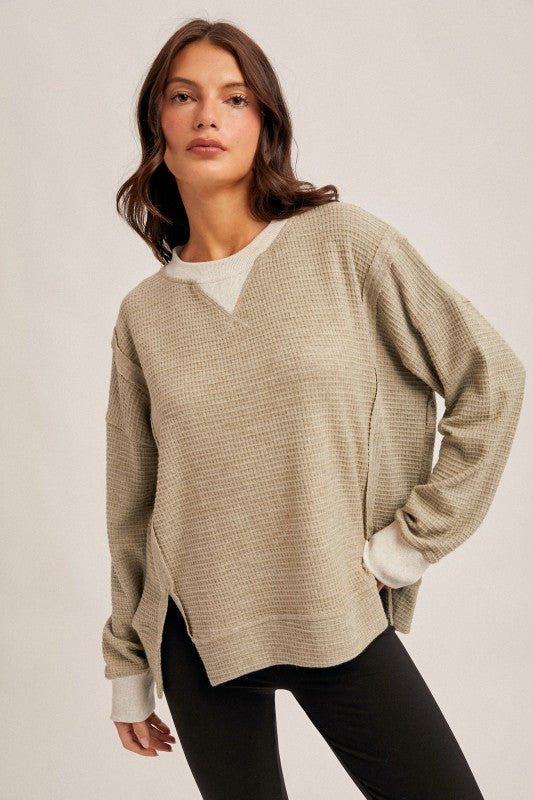 Brooklynn Brush Thermal Crew | Olive