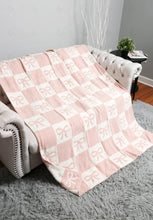 Load image into Gallery viewer, Checkered &amp; Ribbon Luxe Blanket
