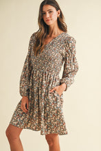 Load image into Gallery viewer, Vintage Flower Smocked Mini Dress
