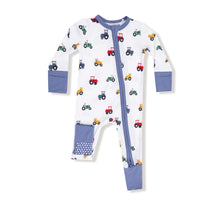 Load image into Gallery viewer, Mini Tractors Zipper Romper
