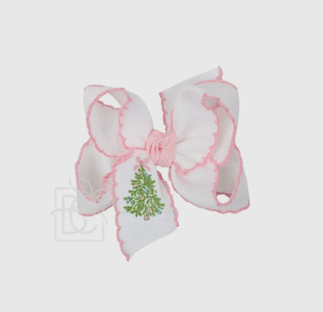 Embroidered Christmas Tree Bow