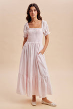 Load image into Gallery viewer, Smocked Eyelet Lace Maxi Dress | Pink Salt
