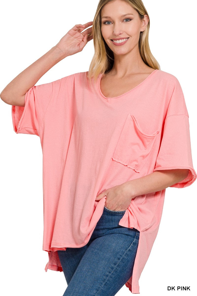 Chloe Oversized Top, Dark Pink