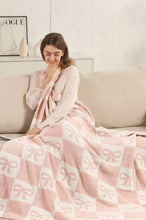 Load image into Gallery viewer, Checkered &amp; Ribbon Luxe Blanket
