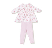 Load image into Gallery viewer, Belle Rosette Dot Dress + Legging
