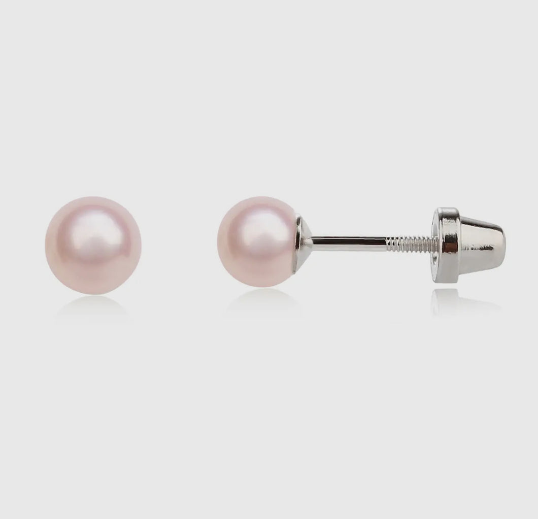 Pink Pearl Girls Earrings