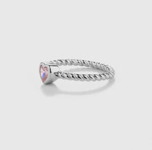 Load image into Gallery viewer, Pink Heart Twisted Band Ring
