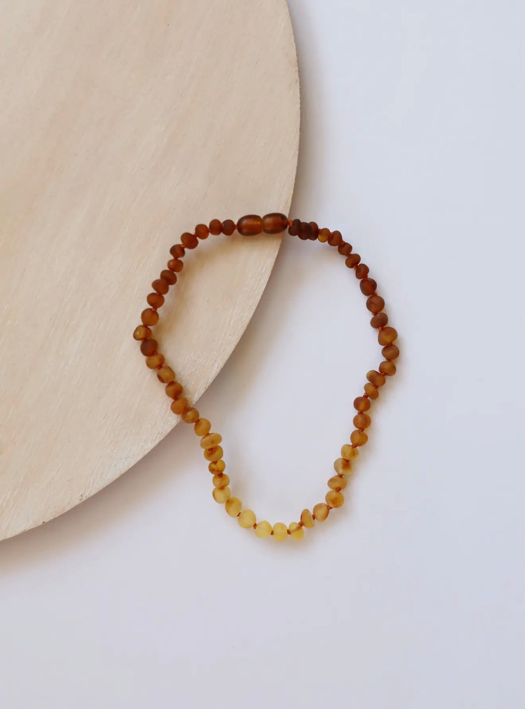 Raw Baltic Amber + Sunflower Baby Necklace