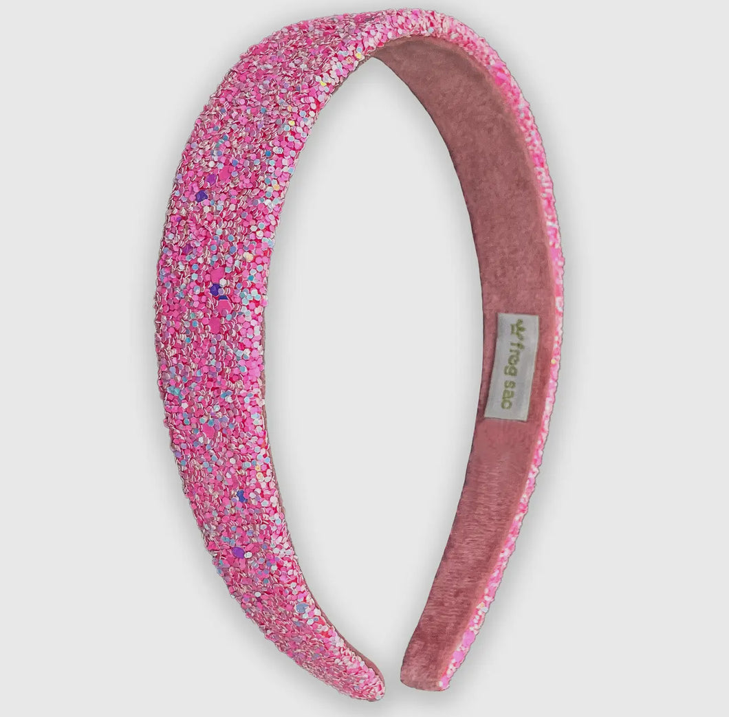 Tapered Chunky Glitter Headband | Pink