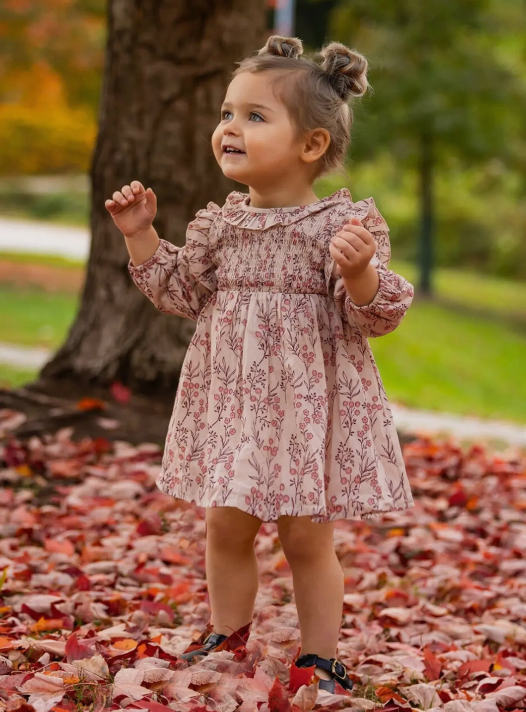 Autumn Floral Long Sleeve Dress