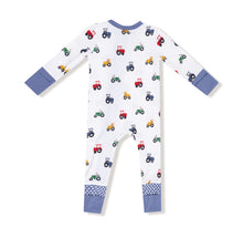 Load image into Gallery viewer, Mini Tractors Zipper Romper
