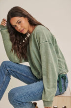 Load image into Gallery viewer, Ella Mineral Washed Top | Green

