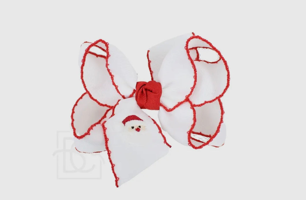 Embroidered Santa Bow