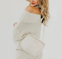 Load image into Gallery viewer, Sabrina Pebble Studded Bum Bag | Cream

