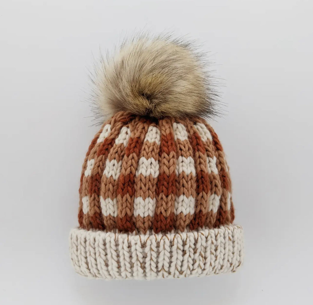 Sienna Buffalo Check Pom Pom Hat