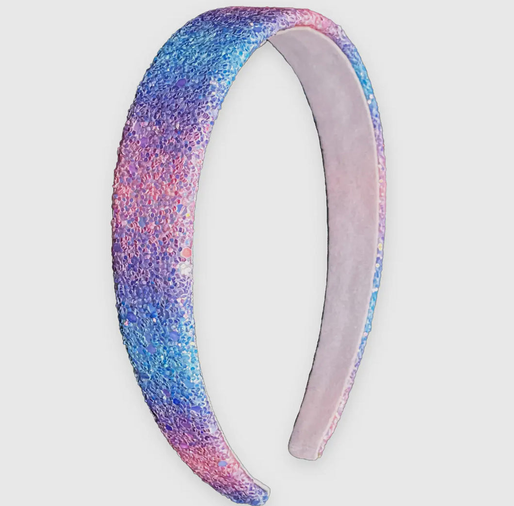 Tapered Chunky Glitter Headband | Rainbow