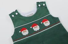Load image into Gallery viewer, Corduroy Santa Smocked Overalls
