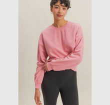 Load image into Gallery viewer, Cropped Crewneck Sweatshirt | Taffy Pink
