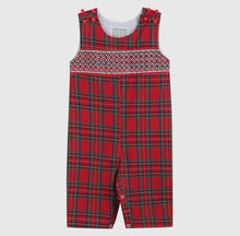 Load image into Gallery viewer, Christmas Plaid Smocked Overalls
